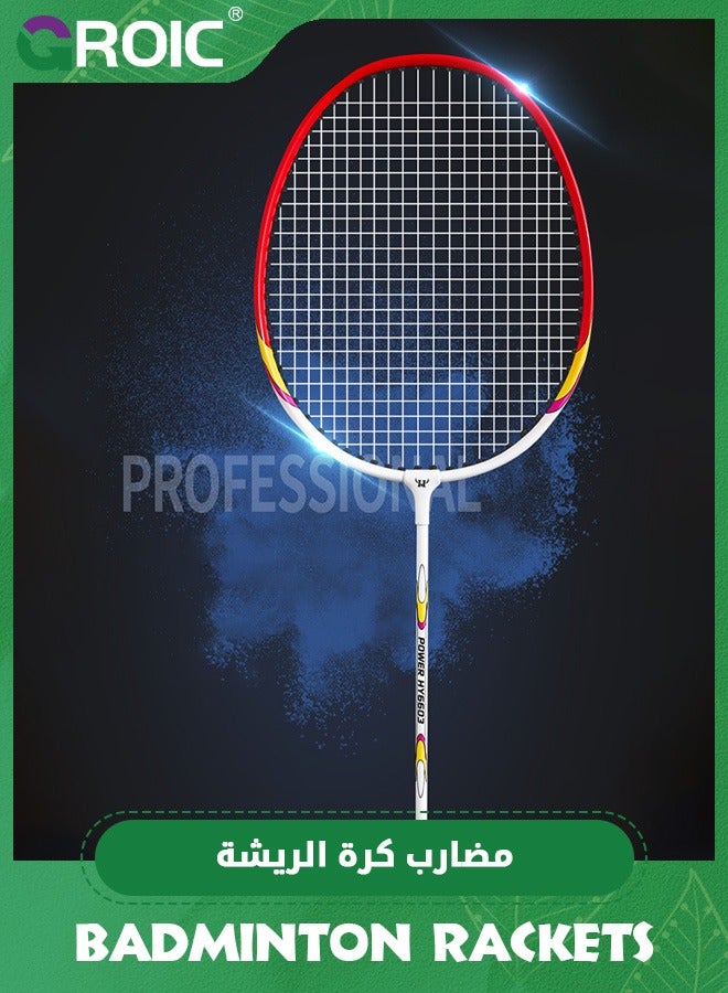 GROIC Badminton Rackets Set of 2,Badminton Set for Outdoor Backyards Gym,Lightweight Badminton Rackets with 3 Nylon Shuttlecocks and 2 non-slip Grip Tapes,Outdoor Sports Set  - Image 2