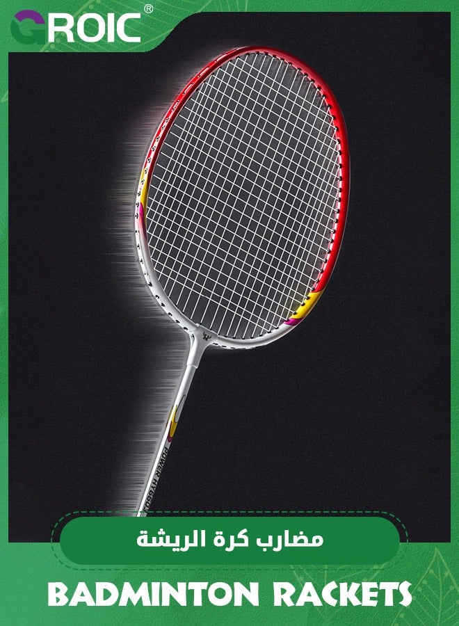 GROIC Badminton Rackets Set of 2,Badminton Set for Outdoor Backyards Gym,Lightweight Badminton Rackets with 3 Nylon Shuttlecocks and 2 non-slip Grip Tapes,Outdoor Sports Set  - Image 4