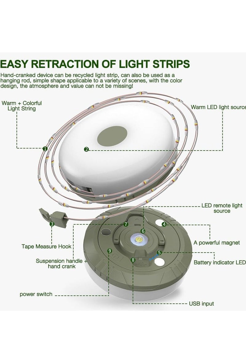 ELTRAZONE Camping String Lights, 10M Outdoor Waterproof Portable Stowable String Light, Warmyard Lights with 5 Lighting Modes, USB Rechargeable Outdoor String Lights for Camping Trips, RV, Hiking [Energy Class A] - Image 5