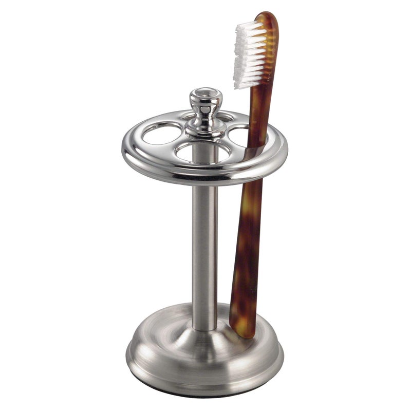 iDesign Steel Toothbrush Holder Stand The York Collection  Four Divided Compartments 325 x 325 x 575 Split Finish