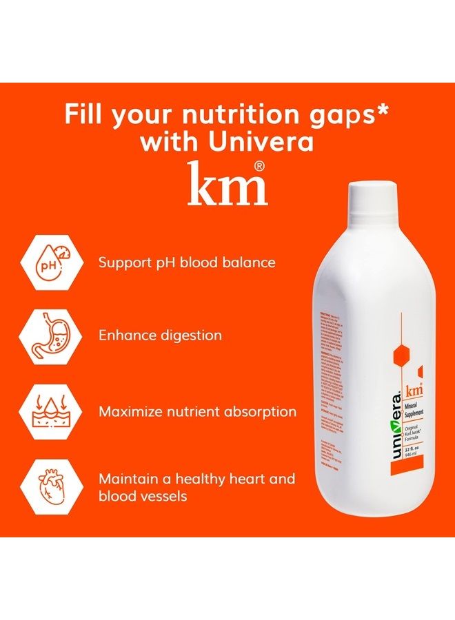 Univera مكمل معدني km - 32 أونصة سائلة (1PK)، صيغة كارل يوراك الأصلية الغنية بالبوتاسيوم والفيتامينات تدعم توازن pH في الجسم، سائل مرير للهضم - Image 2