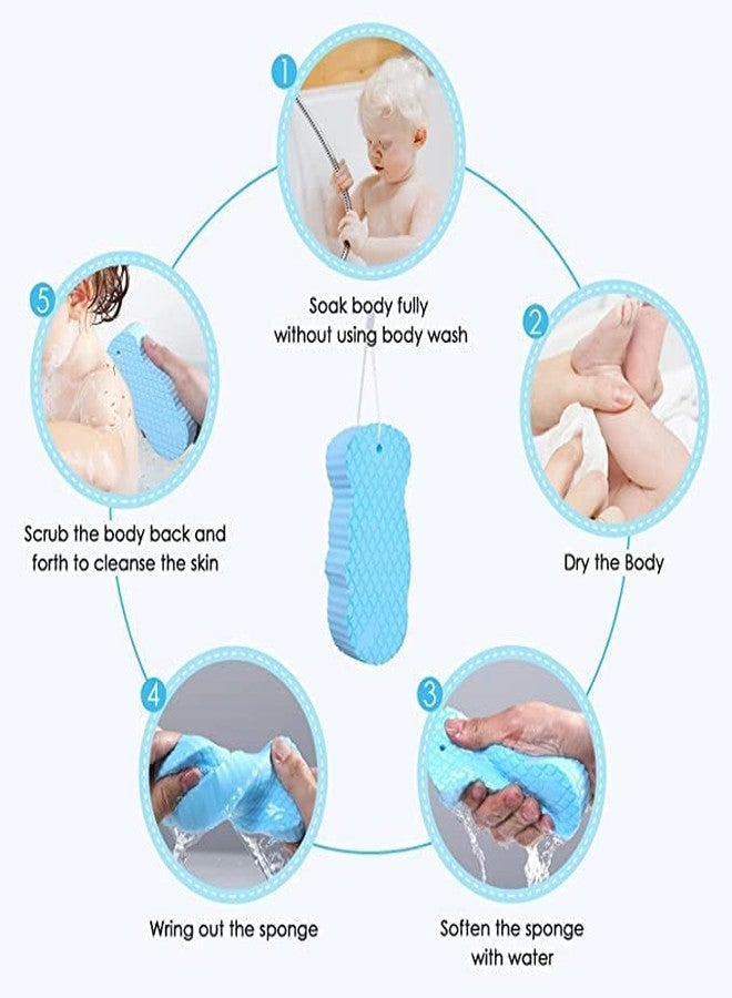 RRJ Pack Of 2 Ultra Soft Exfoliating Bath Sponge Dead Skin Removal Bathing Sponge For Adults Children and Pregnant Women Bath Accessories Ultra Soft Magic Bath Sponge Body Scrubber Painless Scrub - Image 3