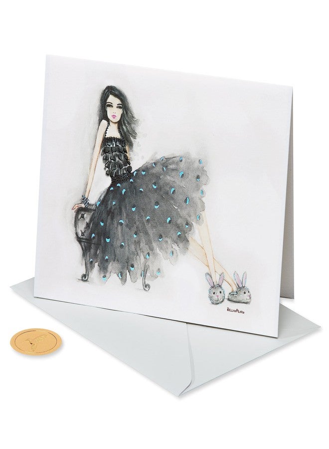 Papyrus Birthday Card for Her - Designed by Bella Pilar (Bunny Slipper Girl) - Image 4