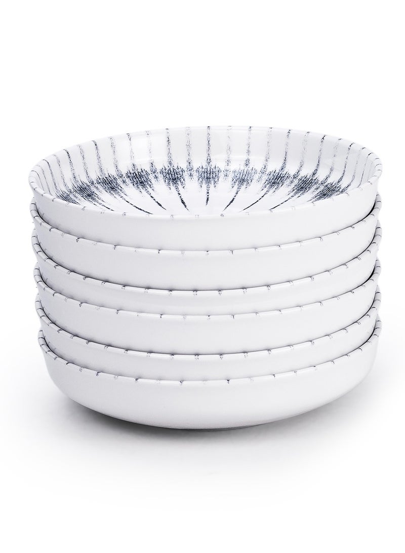 EDESSA Edessa Cosmo 21cm Ceramic Soup Plate, White (Set of 6)  - Image 1