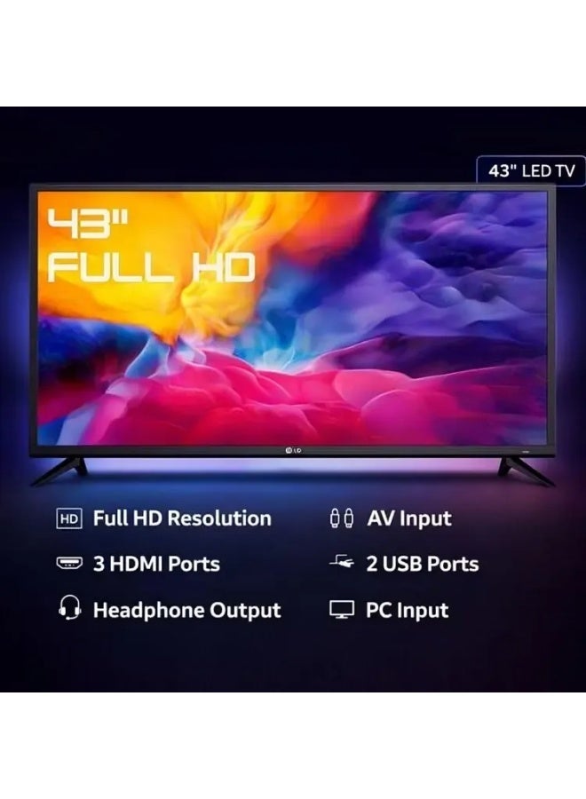 HOHO 43 Inch LED Full HD TV With 3 HDMI and 2 USB Ports - Image 3