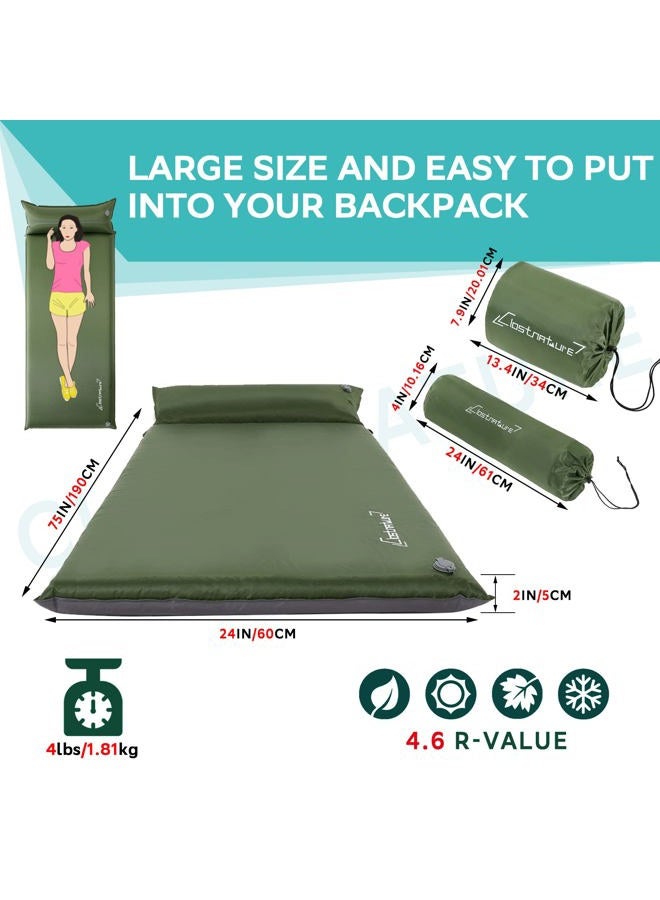 Clostnature Self Inflating Sleeping Pad for Camping - 1.5/2/3 inch Camping Pad, Lightweight Inflatable Camping Mattress Pad, Insulated Foam Sleeping Mat for Backpacking, Tent, Hammock - Image 2