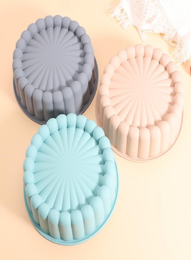 Wetco 2Pcs 8inch Round Flower Cake Pan, Non-Stick Silicone, Party Cake Mold for Baking, Gelatin Molds. Non-Stick Bread Baking Mold for Making Birthday Cakes, Breads, Pies, Muffin (Upgrade & Thicken) - Image 4