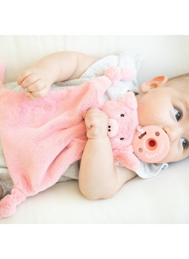 Bella Tunno Bubbi Buddy - Soft, Plush Lovey Pacifier Holder For Baby Pacifiers To Soothe, Comfort, And Bring Baby Teething Relief, Colorful Animal-Themed Baby Lovey (Pig)  - Image 2
