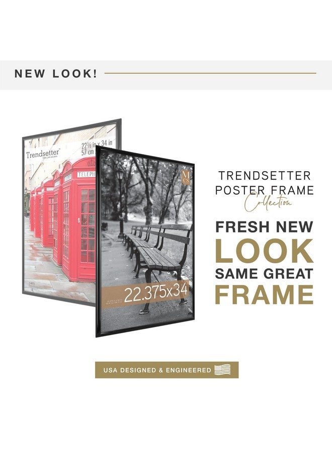 MCS Trendsetter 22.75x34 Poster Frame Black High-Gloss, Vertical & Horizontal Wall Hanging Large Picture Frame for Photos, Posters & Art Prints (1-Pack) - Image 1
