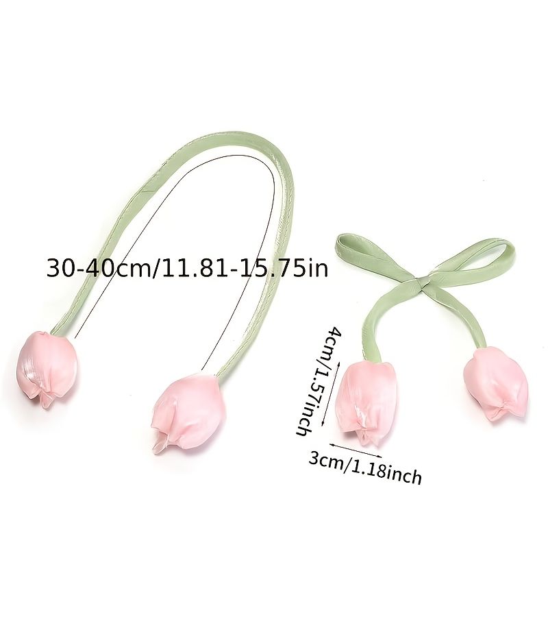 Beige 12 Pieces Double Headed Tulip Ribbon Bow For Hair Accessories Home Cake Decoration Gift Wrapping Party Scene Layout - Image 3