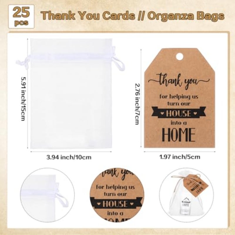 Sets Return Gifts for Housewarming, Sweet Home Acrylic Shot Glasses with Thank You Cards and White Orza Bags House Warming Decorations New Home Gift Housewarming Party Favor for Guests - Image 3