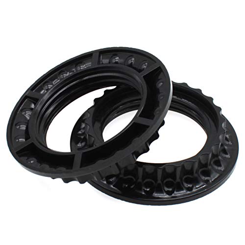 FDXGYH حلقة طوق مصباح FDXGYH 2 قطع حلقة قاعدة مصباح E26 وحلقات تثبيت ومحول استبدال (أسود) - Image 3