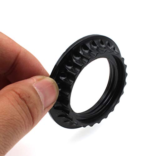 FDXGYH حلقة طوق مصباح FDXGYH 2 قطع حلقة قاعدة مصباح E26 وحلقات تثبيت ومحول استبدال (أسود) - Image 2