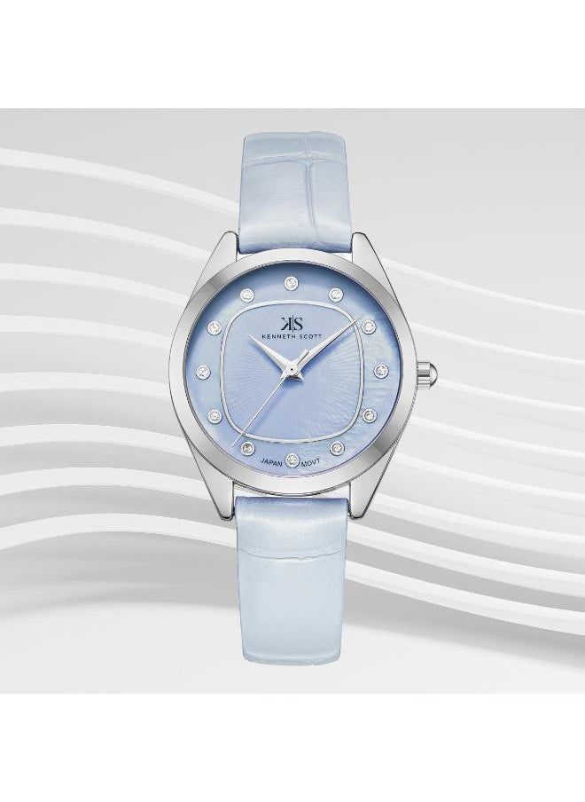 KENNETH SCOTT Kenneth Scott K24508-SLLL Women's Analog Display Watch & Polyurethane Strap Blue  - Image 2