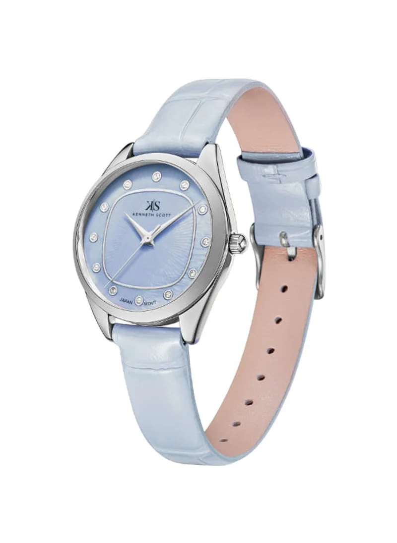 KENNETH SCOTT Kenneth Scott K24508-SLLL Women's Analog Display Watch & Polyurethane Strap Blue