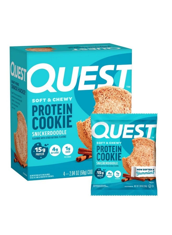 Quest Nutrition Snickerdoodle Protein Cookie, 15g Protein, 1g Sugar, 4g Net Carbs, Keto Friendly, High Protein, Low Carb; 4 Count - Image 1