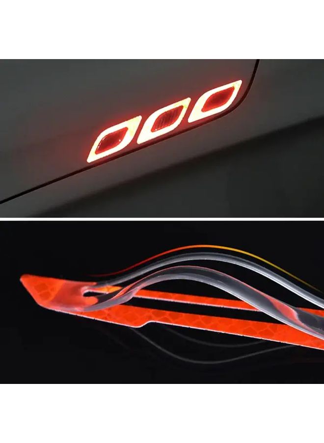 Yellow 3D Reflective Car Strips Self Adhesive PVC Leaf Decals Anti Scratch Protection - Image 4
