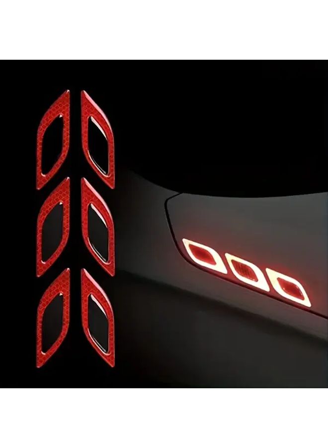 Yellow 3D Reflective Car Strips Self Adhesive PVC Leaf Decals Anti Scratch Protection - Image 1