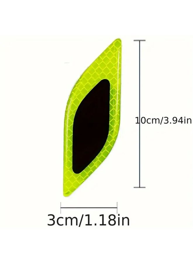 Yellow 3D Reflective Car Strips Self Adhesive PVC Leaf Decals Anti Scratch Protection - Image 2