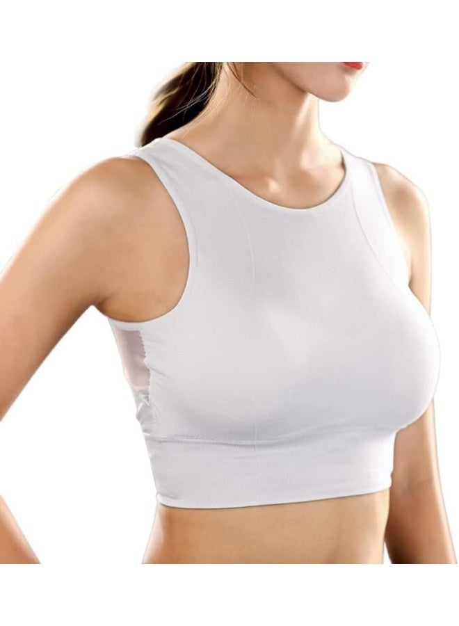 Rubik Sports Bra for Women, Shockproof Quick Dry Padded Seamless Sports Bra for Yoga Gym Training Running Workout Fitness (White, XX-Large) - Image 1
