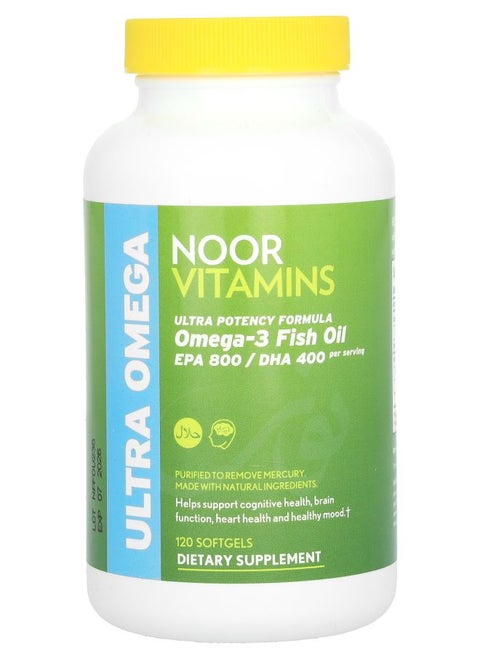 Ultra Omega Omega-3 Fish Oil Ultra Potency Formula 120 Softgels