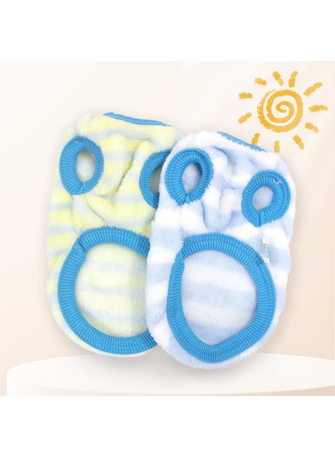 2 Pieces 0.8-1.5lb Teacup Dog Clothes Dog Sweaters for Small Dogs Girl Winter Fleece Doggie Clothes Cute Warm Puppy Sweater Size Chihuahua Pet Outfit Blue (XXX-Small) - Image 5