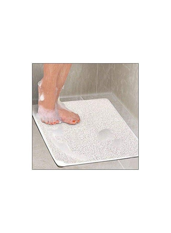 سبيس شوب سجادة الدش والحمام رائعة لكبار السن والأطفال، مضادة للانزلاق، سريعة الجفاف، بيضاء اللون - Image 4