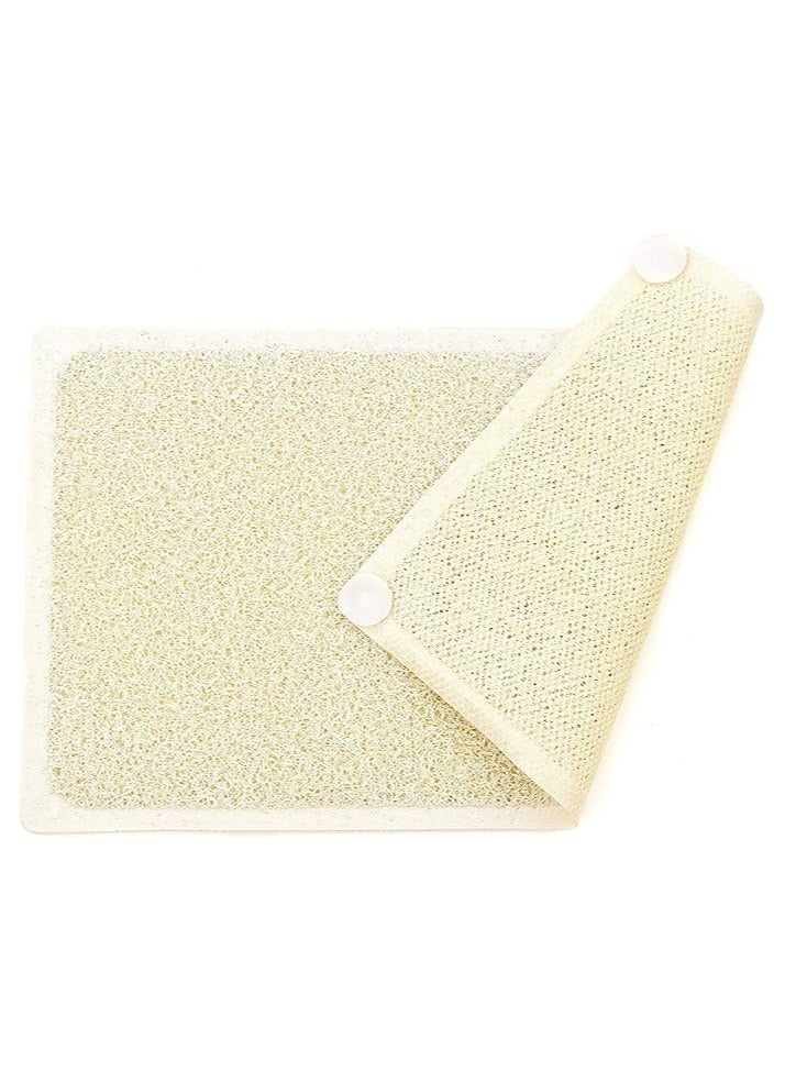 سبيس شوب سجادة الدش والحمام رائعة لكبار السن والأطفال، مضادة للانزلاق، سريعة الجفاف، بيضاء اللون - Image 1