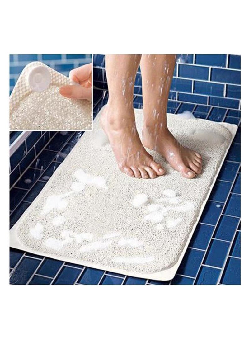 سبيس شوب سجادة الدش والحمام رائعة لكبار السن والأطفال، مضادة للانزلاق، سريعة الجفاف، بيضاء اللون - Image 2