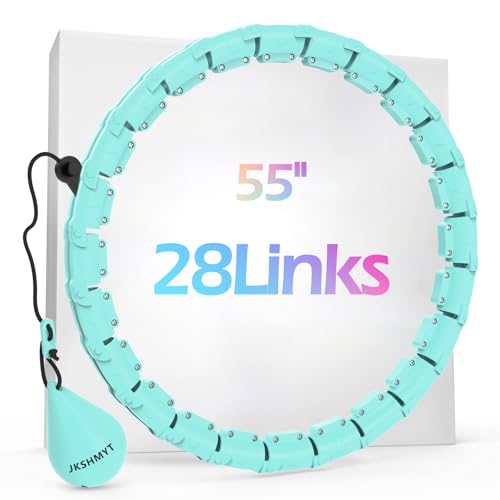 JKSHMYT Weighted Hula Circle Hoops for Adults Weight Loss Infinity Fitness Hoop Plus Size 47 Inch 24 Detachable Links Exercise Hoop Suitable for Women and Beginners - Image 1