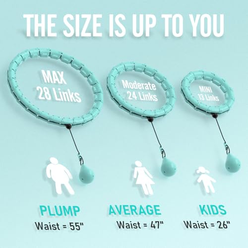 JKSHMYT Weighted Hula Circle Hoops for Adults Weight Loss Infinity Fitness Hoop Plus Size 47 Inch 24 Detachable Links Exercise Hoop Suitable for Women and Beginners - Image 3