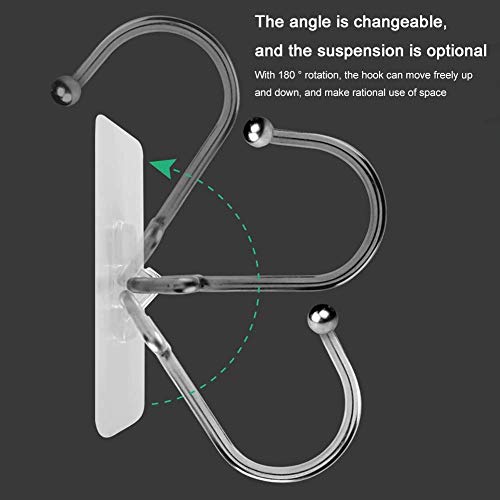 Koyet Self Adhesive Hooks Rustproof & Water Proof for Home/Kitchen/Bathroom/Office Use,180 Degree Rotate Stainless Steel Material Hooks - Weight Load Capacity Per Hook-5 Kg (2PCS) - Image 4