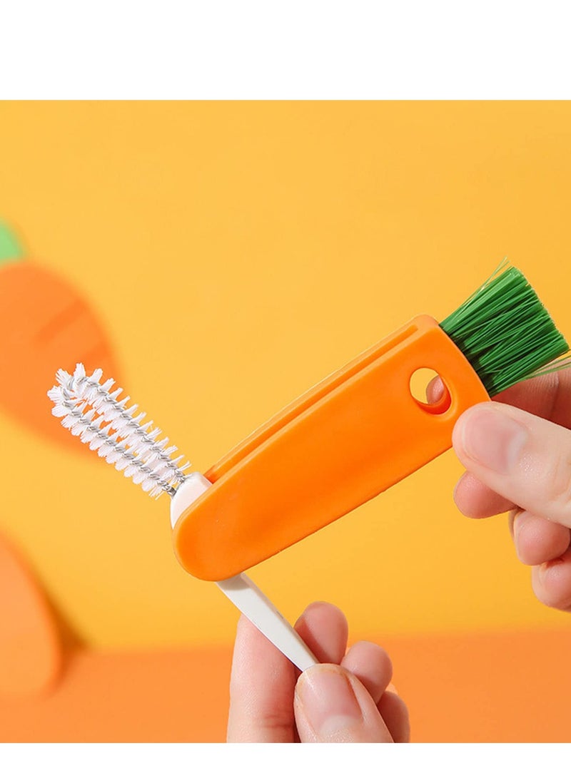 KASTWAVE Small Bottle Lid Detail Brush, 3 in 1 Multifunctional Kitchen Mini Mug Glass Lid Cleaning Brush, Straw Cleaning Tool Water Bottle Cleaning Crevice Brush, Baby Bottle Cup Cleaning Tool (3 Pack) - Image 3