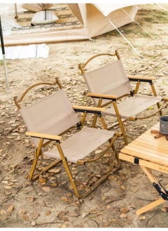 Generic Portable Wooden Beach Foldable Chair Outdoor Picnic Chair Beach Chair Outdoor Armchair for Camping Travel and Outdoor Activities  - Image 5