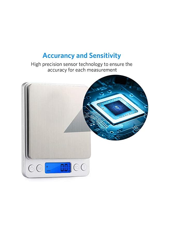 S-TOP 2000g/0.1g Digital Kitchen Scale Mini Pocket Stainless Steel Precision Jewelry Electronic Balance Weight Gold Grams - Image 3