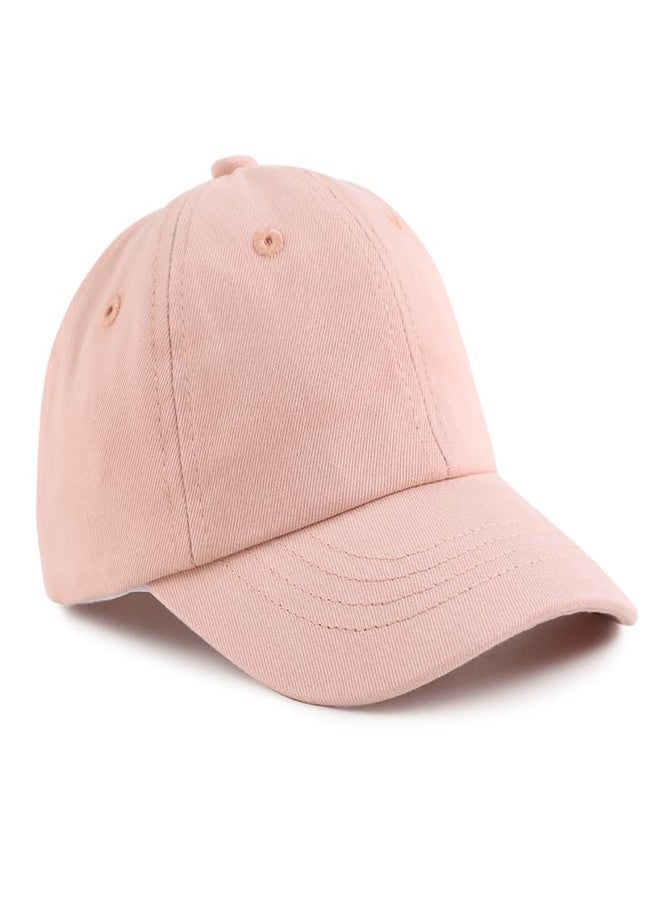 Peecabe Plain Toddler Baseball Hat Unisex Cotton Kids Trucker Hat Adjustable Baby Boys Sun Caps Girls Baseball Cap 1-5Y (48cm(9-24M), Light Pink) - Image 1