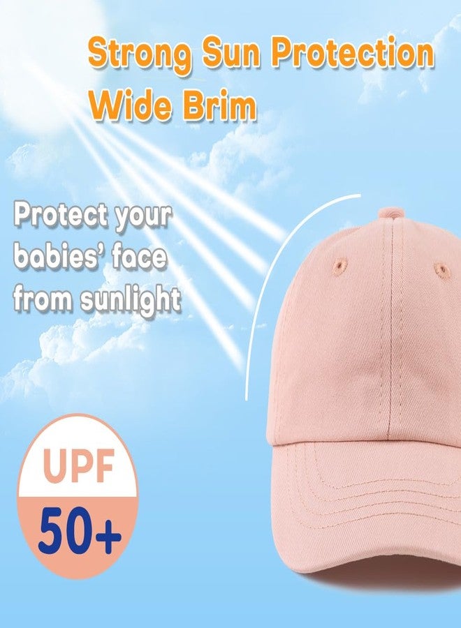 Peecabe Plain Toddler Baseball Hat Unisex Cotton Kids Trucker Hat Adjustable Baby Boys Sun Caps Girls Baseball Cap 1-5Y (48cm(9-24M), Light Pink) - Image 2