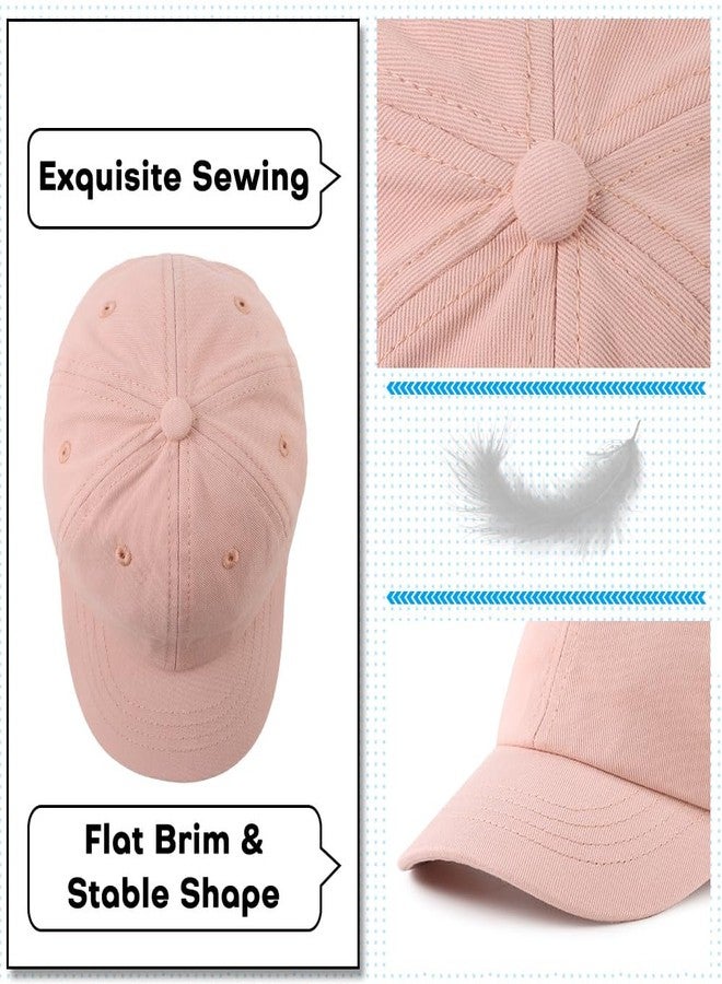 Peecabe Plain Toddler Baseball Hat Unisex Cotton Kids Trucker Hat Adjustable Baby Boys Sun Caps Girls Baseball Cap 1-5Y (48cm(9-24M), Light Pink) - Image 4