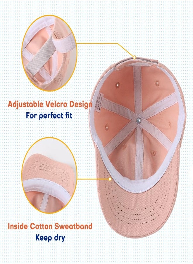 Peecabe Plain Toddler Baseball Hat Unisex Cotton Kids Trucker Hat Adjustable Baby Boys Sun Caps Girls Baseball Cap 1-5Y (48cm(9-24M), Light Pink) - Image 5