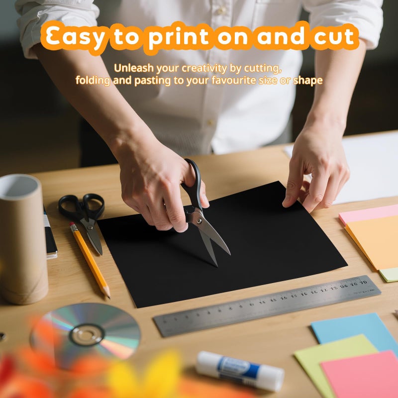 Vishoitty Black Cardstock 8.5 x 11 Card Stock Construction Paper,40 Sheets Black Paper CardStock for Invitations, Art, Drawing, Menus, DIY Card, Tags, Cards Making, Craft, Certificate, School, Office Printing - Image 4
