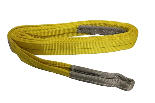Ancra Cargo, 2" x 12' Double Ply, Reinforced Tapered Loop, Eye-to-Eye Lifting Sling, Yellow, Polyester Webbing, Protective Wear Sleeve, 3 Rigging Variants, Moisture Wicking - Image 1