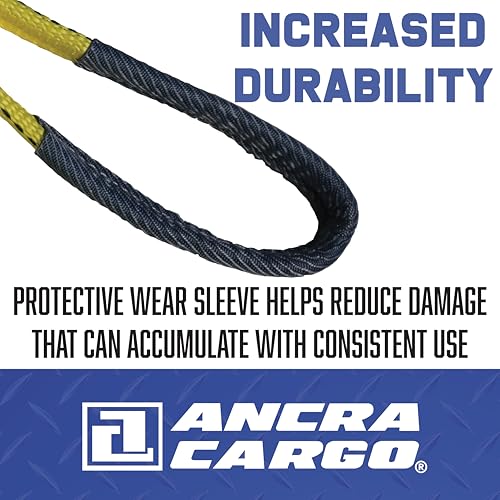 Ancra Cargo, 2" x 12' Double Ply, Reinforced Tapered Loop, Eye-to-Eye Lifting Sling, Yellow, Polyester Webbing, Protective Wear Sleeve, 3 Rigging Variants, Moisture Wicking - Image 4