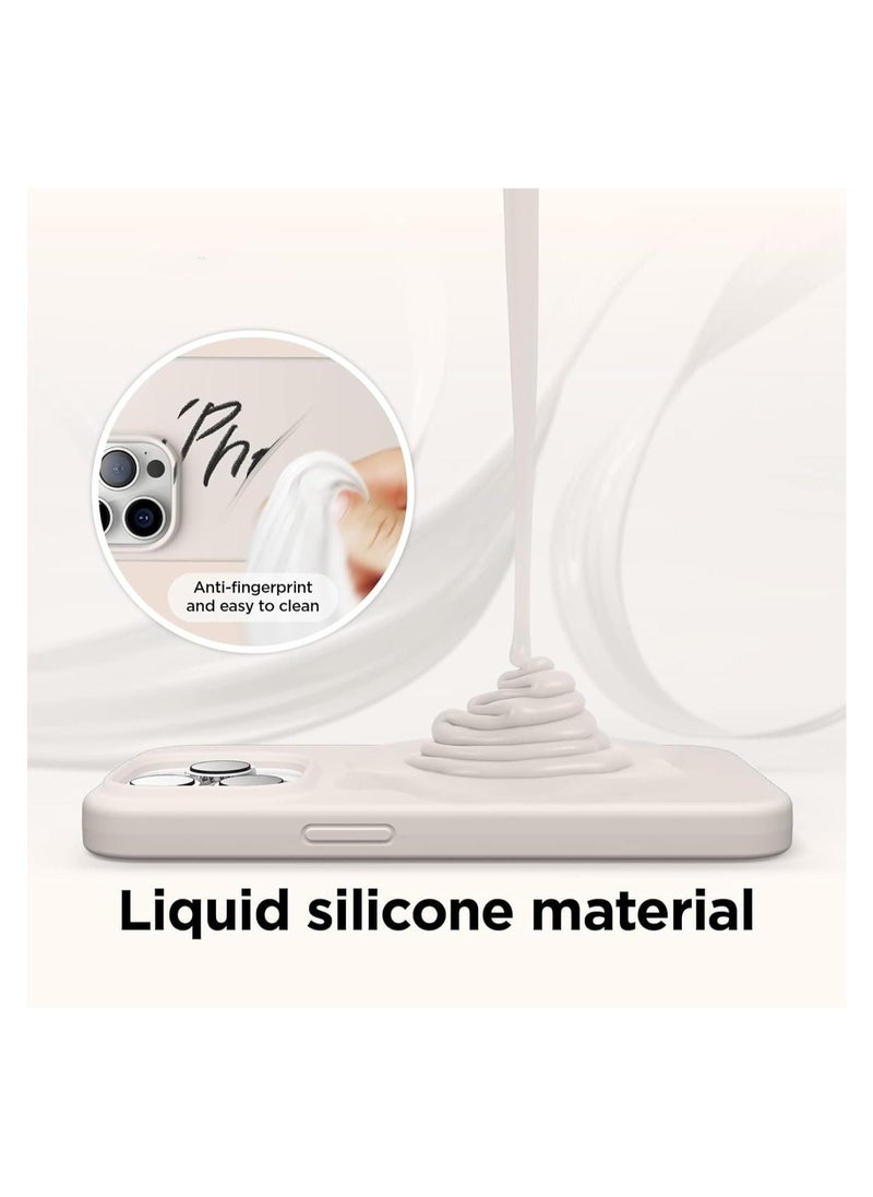 Raxoom [3 in 1] for iPhone 15 Pro Max Case with 9H Tempered Glass Screen Protector, Liquid Silicone Shockproof Protective Case,Slim Phone Cover for iPhone 15 Pro Max (iphone 15 Pro Max, White) - Image 3