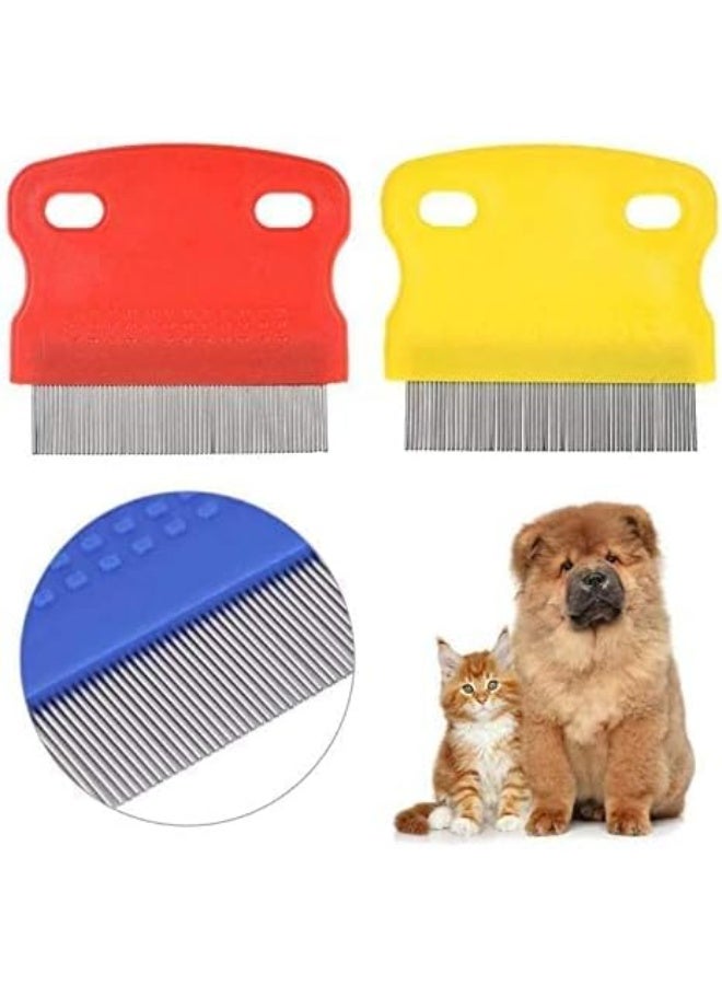 مشط للعناية بالحيوانات الأليفة للكلاب والقطط، يزيل البراغيث، فرشاة شعر متعددة الوظائف من الفولاذ المقاوم للصدأ - Image 4