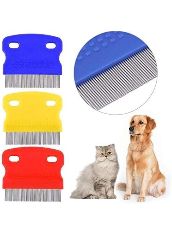 مشط للعناية بالحيوانات الأليفة للكلاب والقطط، يزيل البراغيث، فرشاة شعر متعددة الوظائف من الفولاذ المقاوم للصدأ - Image 2