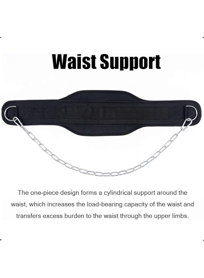X spring Weight Lifting Belt Dip Belt with Chain For Weightlifting Premium Pull Up Belt for Weight Lifting Squat Training Fitness Men and Women Workout Belt with Comfortable Neoprene Support - Image 3