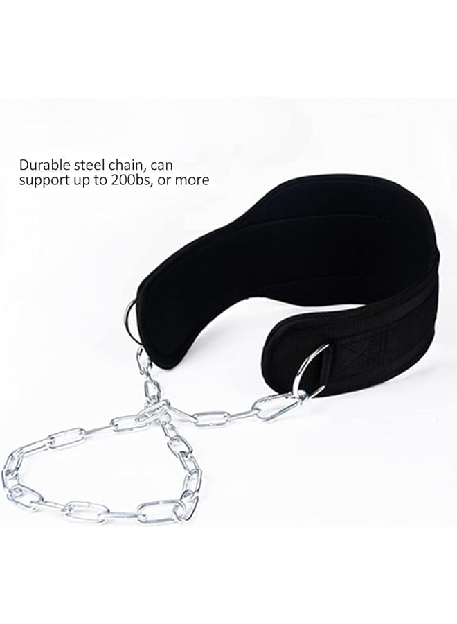 X spring Weight Lifting Belt Dip Belt with Chain For Weightlifting Premium Pull Up Belt for Weight Lifting Squat Training Fitness Men and Women Workout Belt with Comfortable Neoprene Support - Image 4