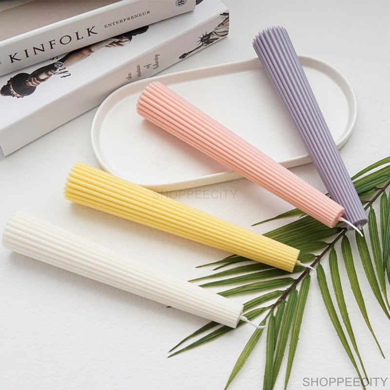Shoppeecity Long Pole Candle Mould I Flat Head Striped Pillar Column Cylinder Acrylic Candlestick Wax Mold I for DIY Handmade Ornament Aromatherapy Cake Home Wedding Dinner Party Dcor Art Craft Making 1 Pcs 38 X 228 CM - Image 5