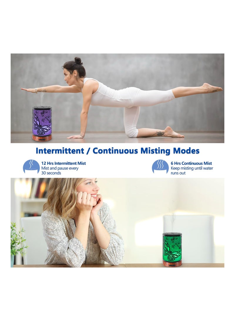 SYOSI Metal Essential Oil Diffuser, 150ml Ultrasonic Aromatherapy Oil Diffuser Cool Mist Metal Diffuser Stylish Metal Essential Oil Diffuser with Waterless Auto Shut-Of for Bedroom ome, Office, Yoga - Image 5