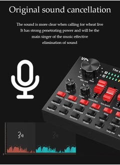 DUNISO Sound Card V8 Multi-functional Live Sound Card USB Audio Interface Intelligent Volume Adjustable Audio Mixer Sound Card for Recording Hosting Speech  - Image 4